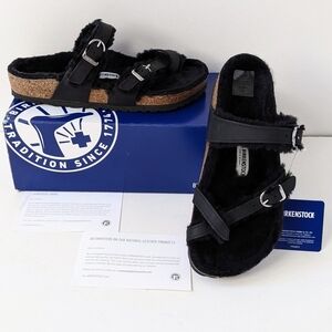 Birkenstock Mayari Shearling Oiled Leather Sandals - Womens 7 - New In Box
